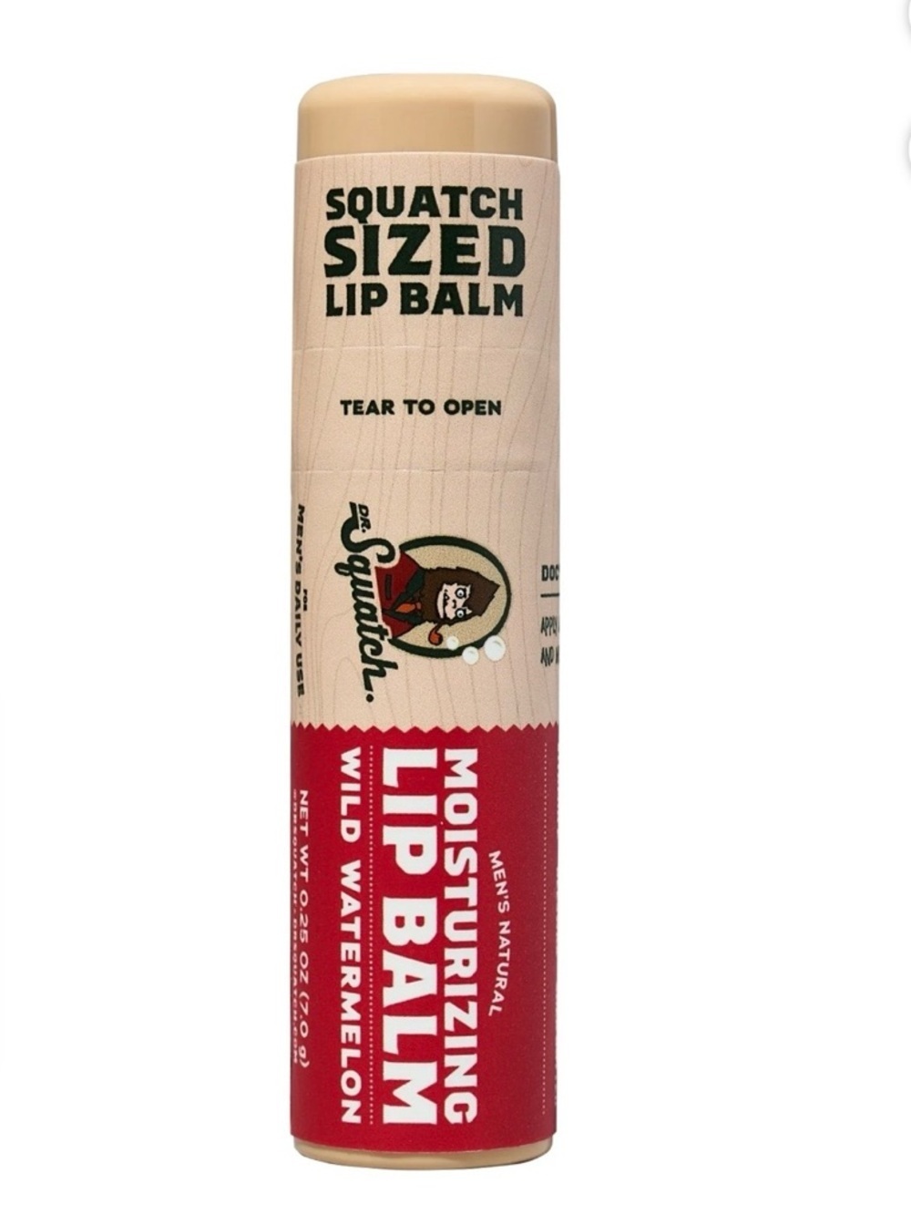 3 Dr. Squatch Wild Watermelon Moisturizing Natural Lip Balm for Men, 0.25 oz